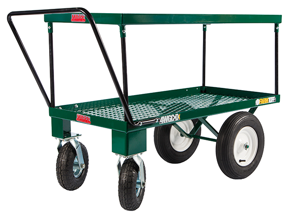 Metal Double Deck Wagon with Flat Free Pneumatic Tires - 24